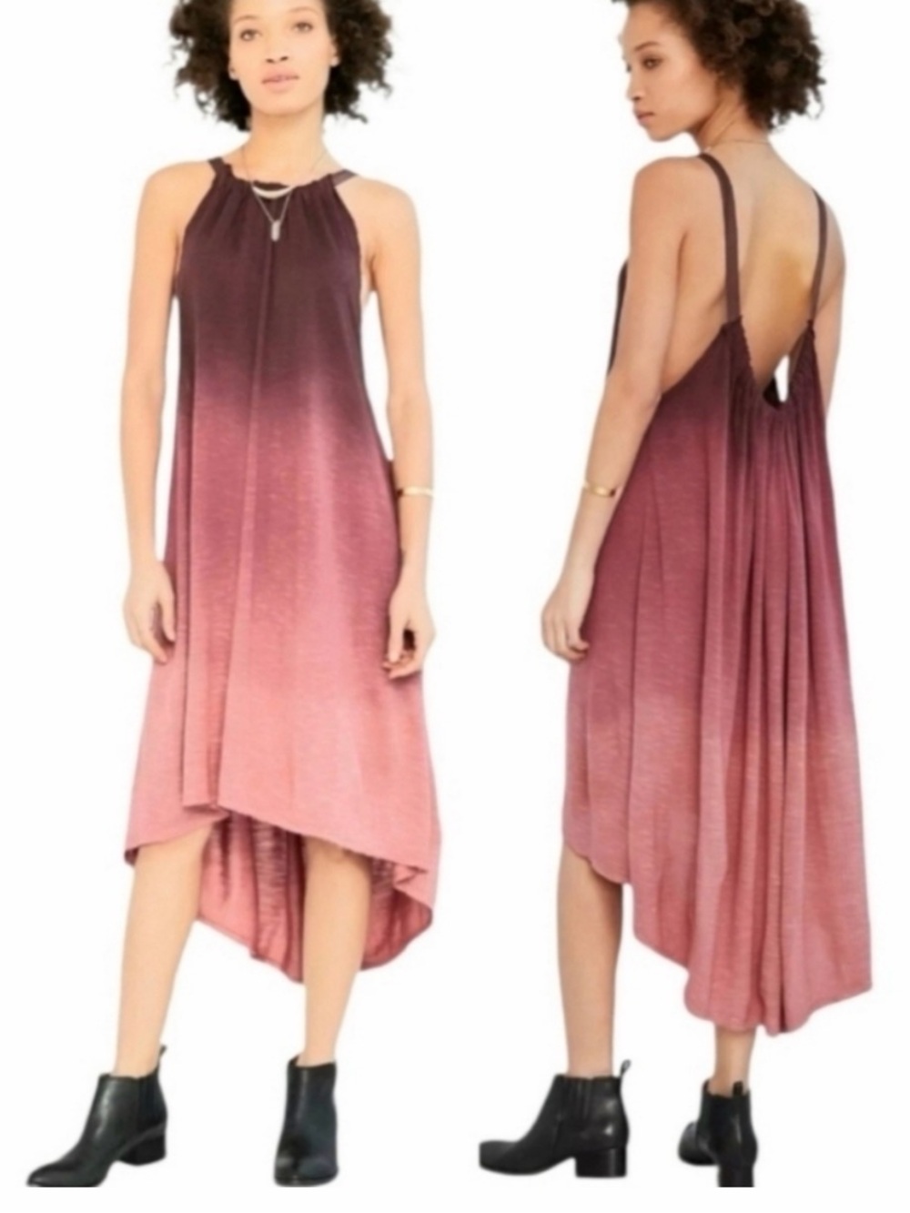 Women’s Ombre Halter Dress - Plum to Rose